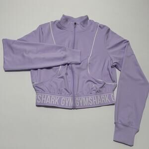 Gymshark Small Women Lavender Cropped Recess Jacket Full Zip Logo
